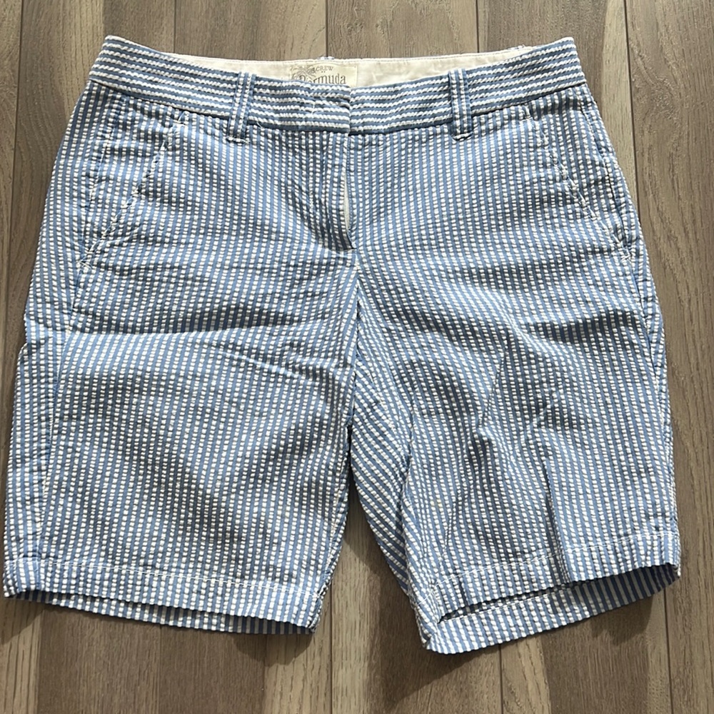 J Crew Striped Bermuda Shorts 100% Cotton
